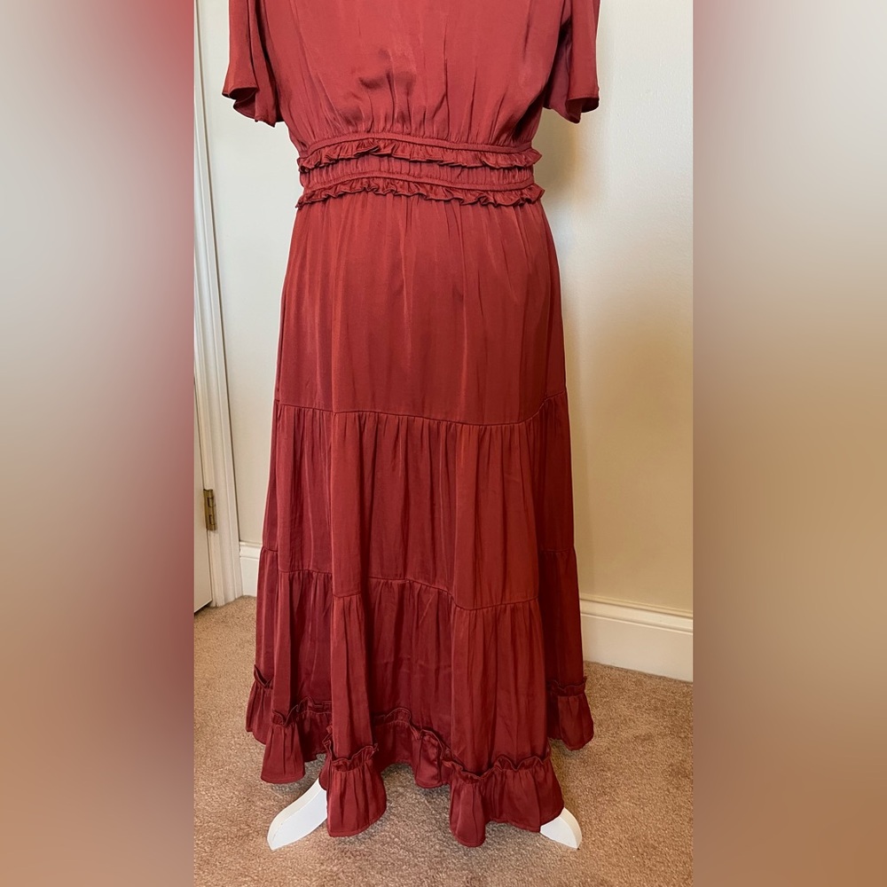 Tea n Rose Rust Midi Dress - Picture 6 of 12